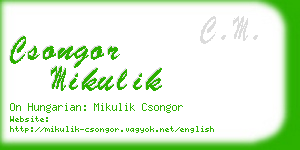 csongor mikulik business card